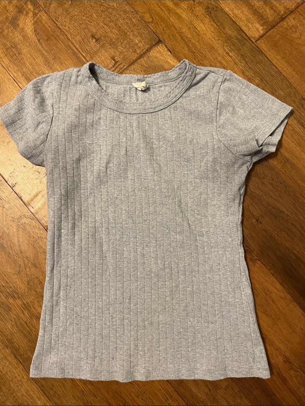MAREA POINTELLE SHORT SLEEVE CREWNECK - GREY Size Small